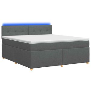 vidaXL Cama box spring com colch&atilde;o Cinzento-Escuro 160 x 200 cm Tecido