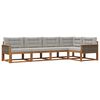 vidaXL Conjunto de Sof&aacute;s para Exterior 5 pcs Natural e Cinza claro