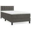 vidaXL Cama com molas/colch&atilde;o 90x200 cm veludo cinza-escuro