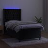 vidaXL Cama box spring c/ colch&atilde;o/LED 90x190 cm veludo preto