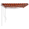 vidaXL Toldo retr&aacute;til manual com postes 6x3,5 m laranja e castanho