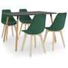 vidaXL 5 pcs conjunto de jantar verde-escuro
