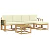 vidaXL Conjunto de Sof&aacute;s para Exterior 6 pcs Branco e Creme