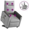 vidaXL Poltrona elevat&oacute;ria de massagens tecido cinzento-nublado