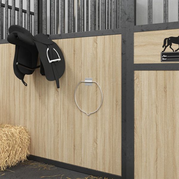 vidaXL Suporte de parede para balde a&ccedil;o prateado