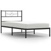 vidaXL Estrutura de cama com cabeceira 90x190 cm metal preto