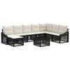 vidaXL Conjunto de Sof&aacute; de Jardim 9 pcs Preto vime PE