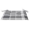 vidaXL Cadeiras de jardim c/ almofad&otilde;es xadrez cinzento 8 pcs teca