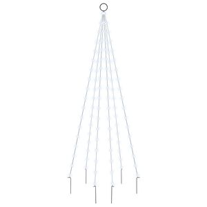vidaXL &Aacute;rvore de Natal mastro de bandeira 108 LEDs 180cm branco frio