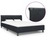 vidaXL Estrutura de cama 140x200 cm couro artificial preto