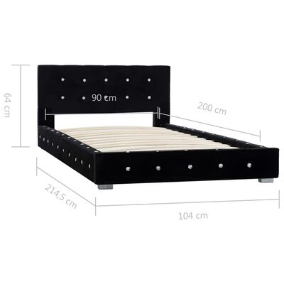 vidaXL Estrutura de cama 90x200 cm veludo preto