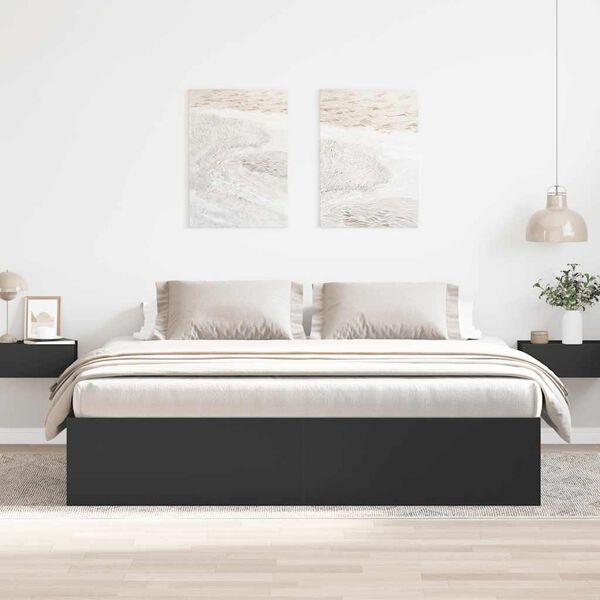 vidaXL Estrutura de cama super king size 180x200 cm preto
