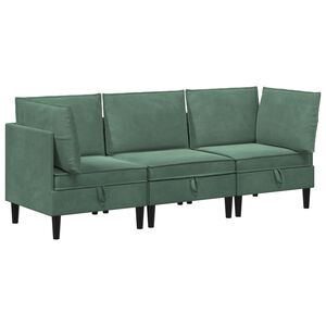 vidaXL Conjunto de M&oacute;veis para Sala de Estar 3 unid. Verde do Mar
