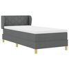 vidaXL Cama Box com colch&atilde;o Cinzento escuro 100 x 200 cm tecido
