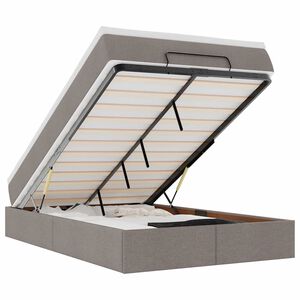 moldura de cama otomana vidaXL com tecido cinza 120x200cm