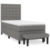 vidaXL Cama com molas/colch&atilde;o 90x200 cm tecido cinzento-escuro