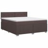 vidaXL Cama box spring com colch&atilde;o Marrom Escuro 160 x 200 cm Tecido
