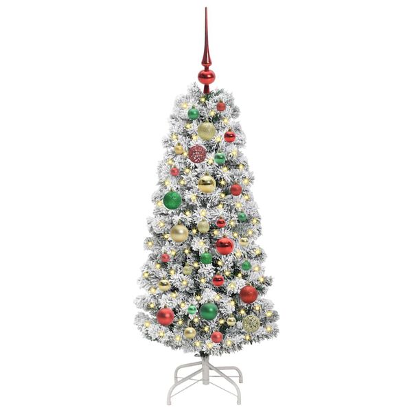 vidaXL &Aacute;rvore de Natal Articulada Artificial Verde e Branco 120 cm