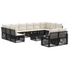 vidaXL Conjunto de Sof&aacute; de Jardim 13 pcs Preto vime PE