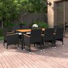 vidaXL 9 pcs conjunto de jantar para jardim vime PE preto