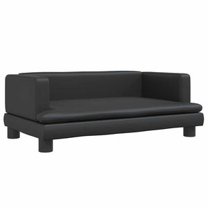vidaXL Cama para c&atilde;es 80x45x30 cm couro artificial preto