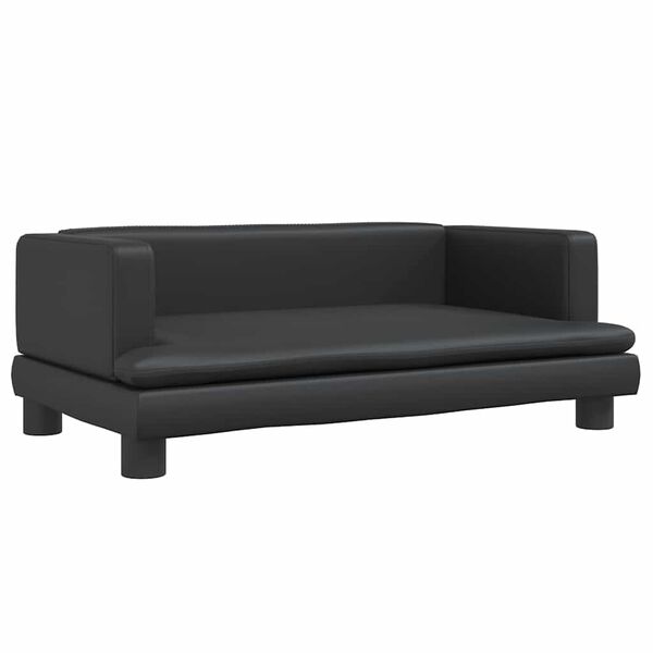 vidaXL Cama para c&atilde;es 80x45x30 cm couro artificial preto