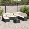 vidaXL Conjunto de Sof&aacute; de Jardim 9 pcs Preto vime PE