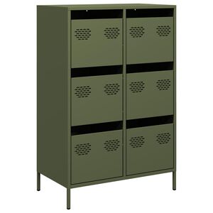 vidaXL M&oacute;vel alto 68x39x101,5 cm a&ccedil;o verde azeitona