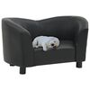 vidaXL Sofá para cães 67x41x39 cm couro artificial preto