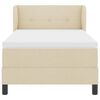 vidaXL Cama Box com colch&atilde;o com cabeceira Creme 90 x 190 cm tecido
