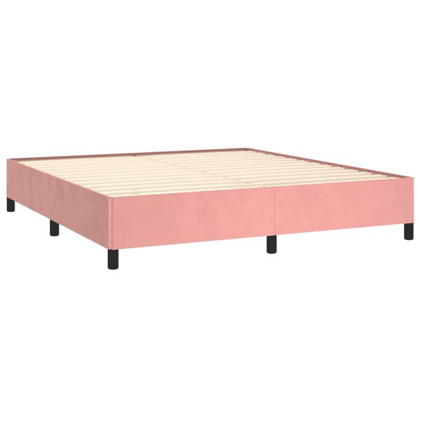 vidaXL Cama com molas/colch&atilde;o 180x200 cm veludo rosa