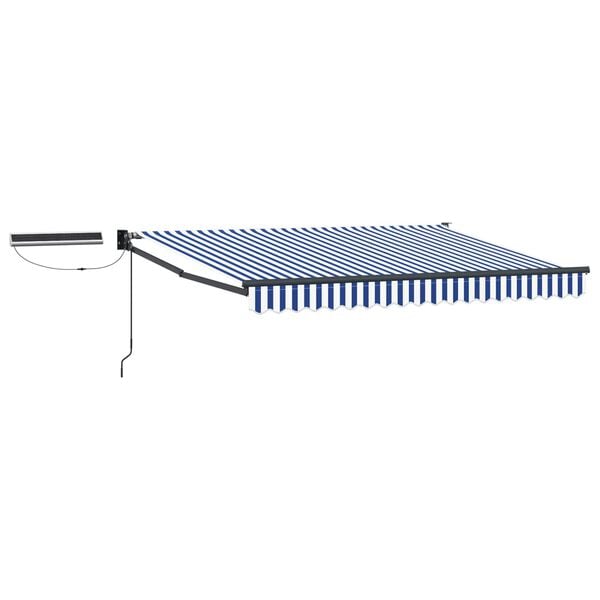 vidaXL Toldo Retr&aacute;til El&eacute;trico Azul e Branco 2,5 x 2 m