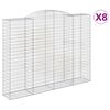 vidaXL Cestos gabi&atilde;o arqueados 8pcs 300x50x220/240cm ferro galvanizado
