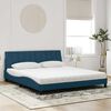 vidaXL Cama com colch&atilde;o Hanko 180x200 cm veludo azul