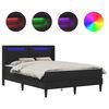 vidaXL Estrutura de cama com colch&atilde;o Preto 140 x 190 cm