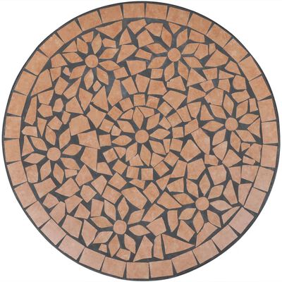 vidaXL Conjunto bistrô azulejos de cerâmica 3 pcs terracota