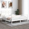 vidaXL Estrutura de cama super king pinho maci&ccedil;o 180x200 cm branco