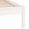 vidaXL Estrutura de cama 200x200 cm pinho maci&ccedil;o branco