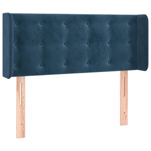 vidaXL Cabeceira de cama c/ abas veludo 83x16x78/88 cm azul-escuro