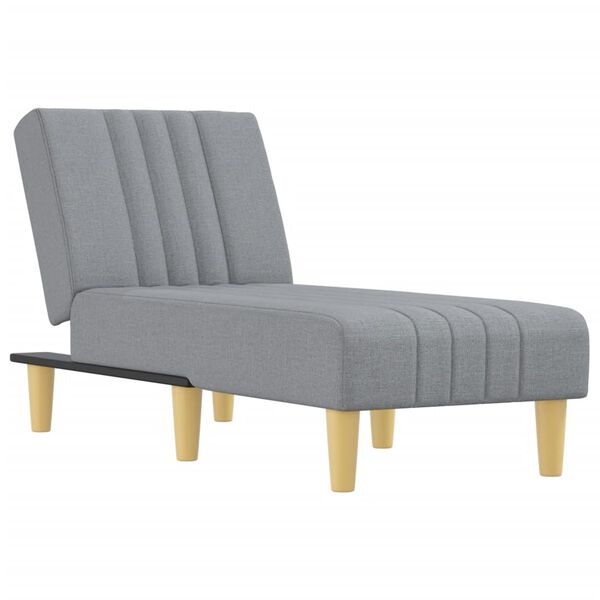 vidaXL Chaise longue tecido cinzento-claro