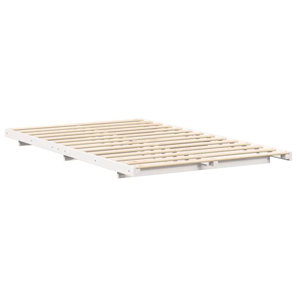 vidaXL Estrutura de cama de ch&atilde;o Branco 140 x 190 cm