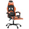 vidaXL Cadeira gaming girat&oacute;ria+apoio p&eacute;s couro artif. preto/laranja