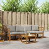 vidaXL Conjunto de Sof&aacute;s para Exterior 5 pcs Cinza Natural e Claro