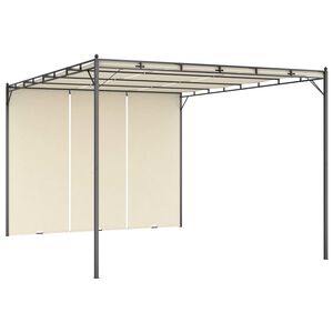 vidaXL Gazebo de jardim com cortina lateral 4x3x2,25m cor creme