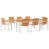 vidaXL Conjunto de Jantar para Jardim 9 pcs