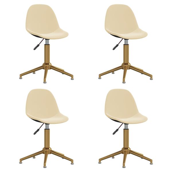 vidaXL Cadeiras de jantar girat&oacute;rias 4 pcs veludo cor creme