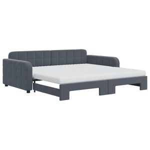 vidaXL Sof&aacute;-cama c/ gavet&atilde;o/colch&otilde;es 100x200 cm veludo cinzento-escuro