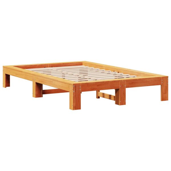 vidaXL Cama sem colch&atilde;o 120x190 cm madeira pinho maci&ccedil;a castanho-mel