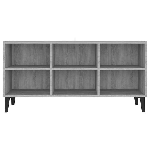 vidaXL M&oacute;vel de TV com pernas em metal 103,5x30x50 cm sonoma cinzento