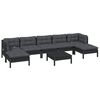vidaXL 8 pcs conjunto lounge de jardim c/ almofad&otilde;es pinho preto